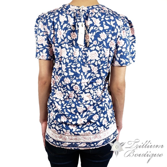 LUCKY BRAND Women's Printed Tie Front Blouse NWT - Picture 6 of 9